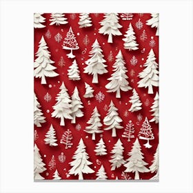 Default Seamless Red Christmas Themed Paper With Cartoon Chris 0 Canvas Print