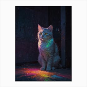 Cat In The Dark 4 Canvas Print