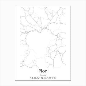 Plon,Germany Minimalist Map Canvas Print