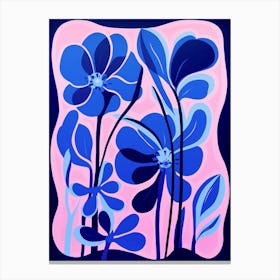 Blue Flower Illustration Sweet Pea 2 Canvas Print