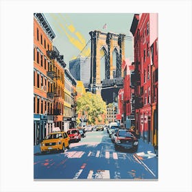 Tribeca New York Colourful Silkscreen Illustration 1 Canvas Print