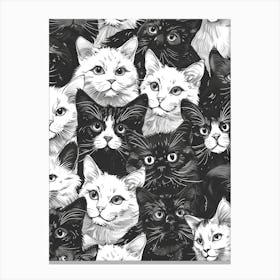 Perfectly Repeatable Artwork With Cute Cat Faces 39 Canvas Print