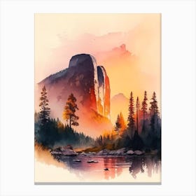 Yosemite National Park Watercolour 2 Canvas Print