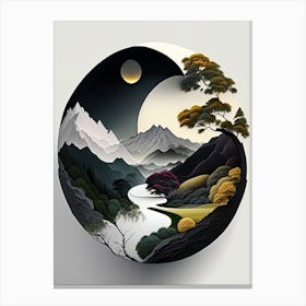 Landscapes 18, Yin and Yang Illustration Canvas Print