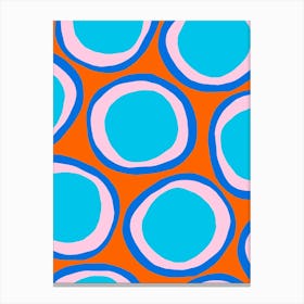 Orange And Blue Circles Canvas Print