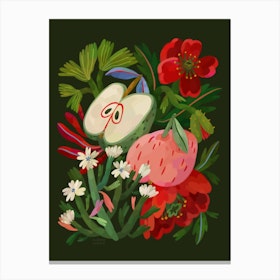 Apples And Poppy Canvas Print