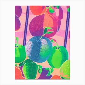 Pomelo Risograph Retro Poster Fruit Canvas Print