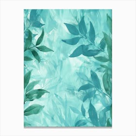 Watercolor Leaves Background Canvas Print