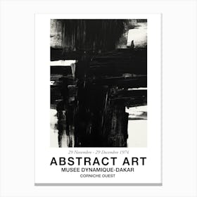 Black Brush Strokes Abstract 4 Exhibition Poster Canvas Print