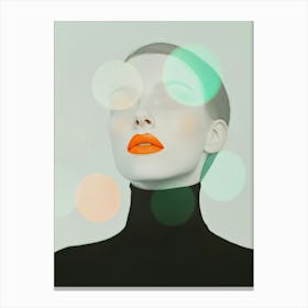 Surreal 0000 Soft Geometric Portrait 0002 Geometric Portrait 0005 Bp6586 Minimalistic Abstract Art A Woman With Orange Canvas Print