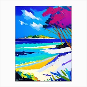 Mauritius Beach Colourful Painting Tropical Destination Canvas Print