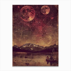 Moon And Stars 5 Canvas Print