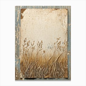 Vintage Card Design Featuring A Central Motif Of Natural Textured Hair Cascading Across An Aged Stu (3) Canvas Print