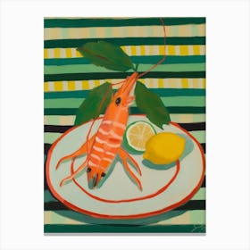 Prawn Italian Still Life Painting Canvas Print