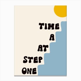 One Step at a Time Blue Canvas Print