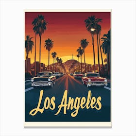 Aihrgdesign A Mid Century Modern Travel Poster For Los Angeles Canvas Print