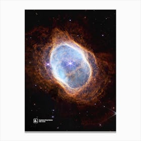 Southern Ring Nebula, NGC 3132 (James Webb/JWST) — space poster, science poster, space photo, space art, jwst picture Canvas Print