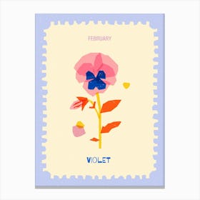 February Birthmonth Flower Violet 1 Canvas Print