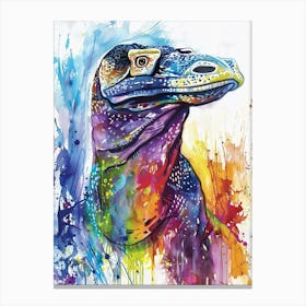 Komodo Dragon Colourful Watercolour 2 Canvas Print