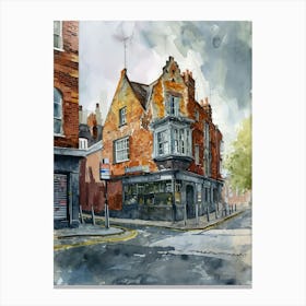 Havering London Borough   Street Watercolour 5 Canvas Print