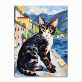 Painting Of A Cat In Kotor Montenegro Canvas Print