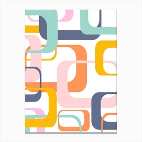 Mid Century Mod Space Age Geometric Shapes in Bright Colors Canvas Print