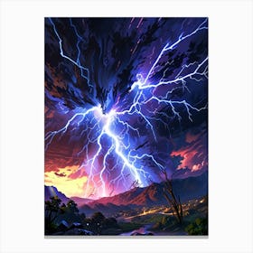 Lightning In The Sky 11 Canvas Print