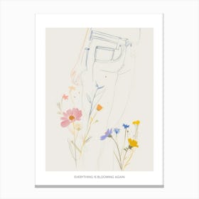 Everything Is Blooming Again Poster Jean Line Art Flowers 6 Canvas Print