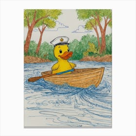 Duck In A Boat 12 Canvas Print