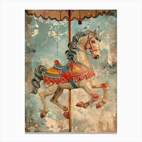 Carousel Horse Kitsch Collage 4 Canvas Print