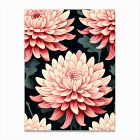 Pink Chrysanthemums Canvas Print