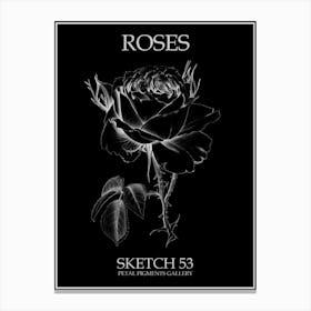 Roses Sketch 53 Poster Inverted Canvas Print