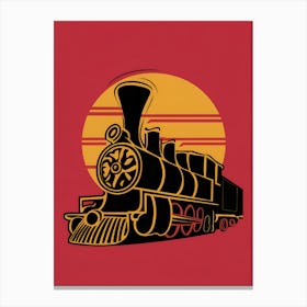 Train At Sunset Canvas Print