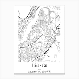 Hirakata,Japan Minimalist Map Toile