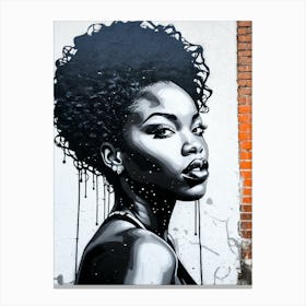 Graffiti Mural Of Beautiful Black Woman 282 Canvas Print