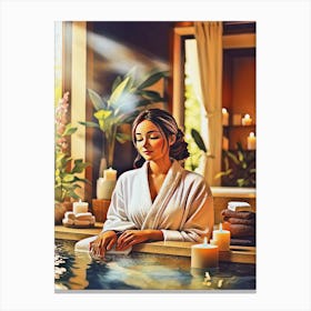 Funny A Woman Having Spa At Home Cool Canvas Print