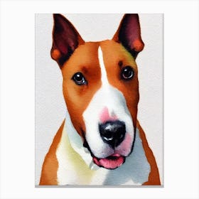 Miniature Bull Terrier 3 Watercolour dog Canvas Print