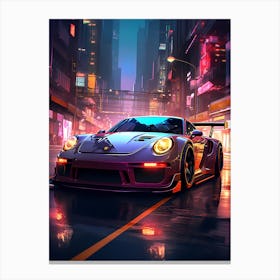 Porsche Gt3 At Night Canvas Print