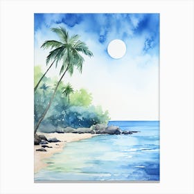 Watercolour Of Anse Intendance   Mahe Island Seychelles 3 Canvas Print