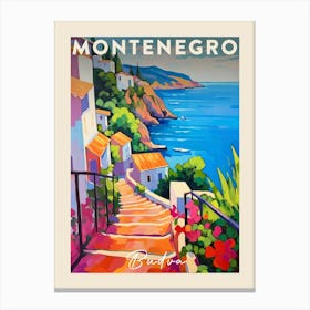 Budva Montenegro 4 Fauvist Painting  Travel Poster Canvas Print