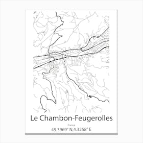 Le Chambon Feugerolles,France Minimalist Map Canvas Print