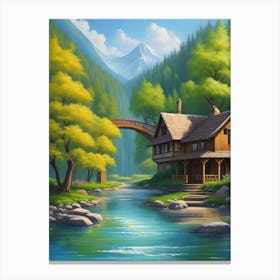 House In The Mountains Canvas Print