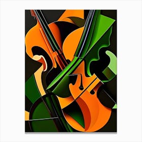 ViolinOrangeGreen2 Canvas Print
