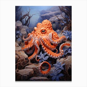 Octopus Migrating Illustration 2 Canvas Print