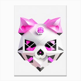 Skull With Geometric Designs Pink Kawaii Canvas Print