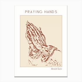 Line Art Minimalist – Praying Hands – Albrecht Durer (1508) – Classic Painting 1 Canvas Print