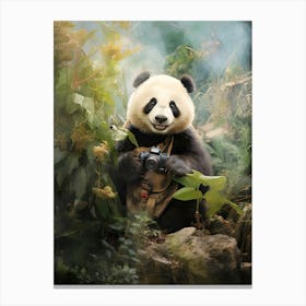 Panda Art Photographing Watercolour 3 Canvas Print