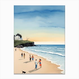 People On The Beach Painting (51) Canvas Print