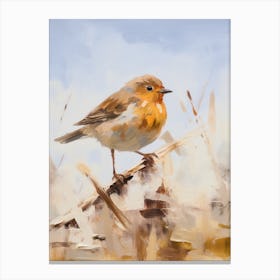 Bird Painting European Robin 1 Canvas Print