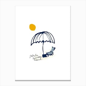 Beach Umbrella Canvas Print